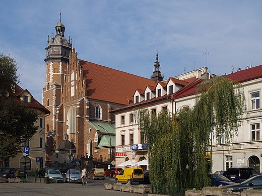 Krakw. Plac Wolnica z widokiem na koci Boego Ciaa.