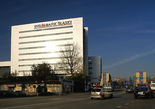 Katowice. Ulica Sokolska - jedna z gwnych arterii miasta.