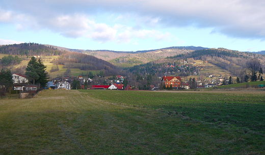 Brenna. Panorama Beskidu lskiego.