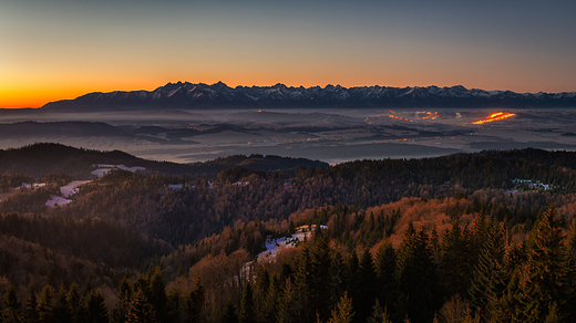 Widok na Tatry z Magurek. Gorce