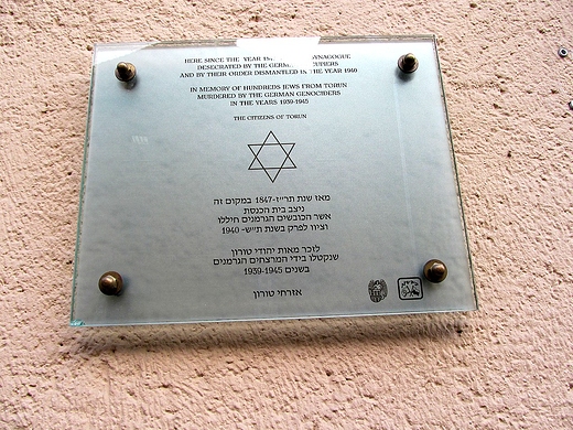 Tablica upamitniajca synagog