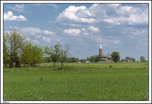 Wocin - widok na koci w miejscowoci Wojkw