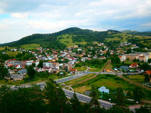 Panorama Muszyny z ruin zamku