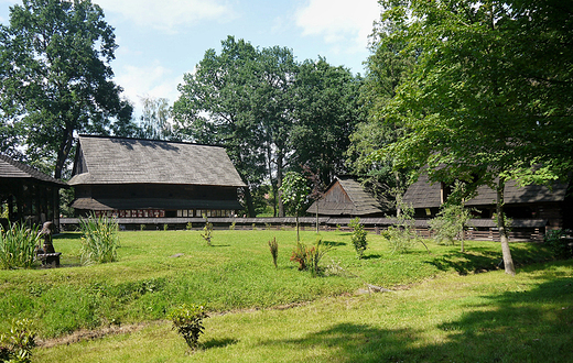 Pszczyna. Skansen: Zagroda wsi pszczyskiej. Widok oglny.