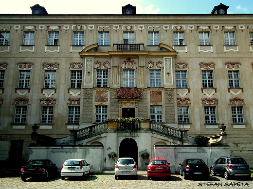 Zamek w Rydzynie , barokowa rezydencja Leszczyskich herbu Wieniawa z 1682-1695r. Pierwotnie gotycki zamek Rydzyskich z XVw.