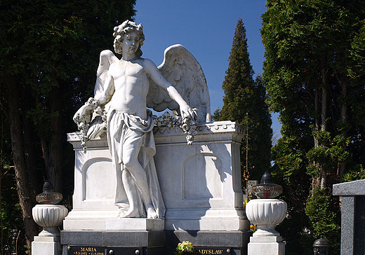 Cieszyn. figura anioa na cmentarzu komunalnym.