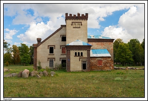 Boguszyn - neobarokowy dwr w formie zameczku z poowy XIXw.