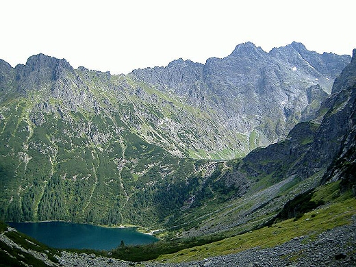 Morskie Oko widziane ze szlaku na Szpiglasow Przecz