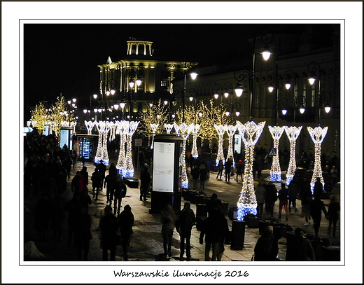 Warszawskie iluminacje 2016. Ulica Krakowskie Przedmiecie