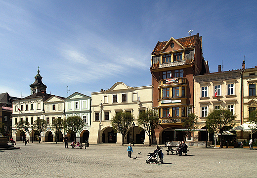 Cieszyn. Kamieniceprzy Rynku - pierzeja zachodnia.