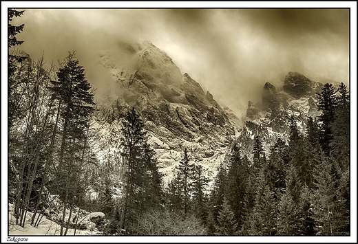 Zakopane - Giewont widziany z Doliny Stryskiej