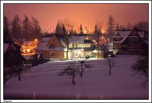 Zakopane -  kiedy noc przychodzi ... foto z rki z okna kwatery