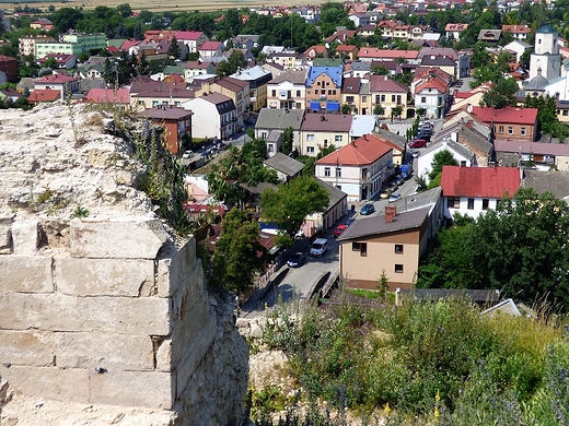 Widok miasta zruin zamku biskupw krakowskich.