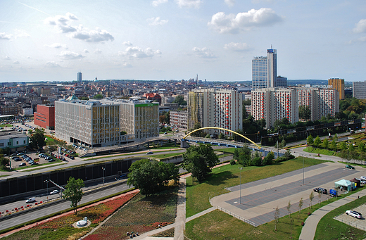 Panorama Katowic z dawnej wiey szybu KWK Katowice