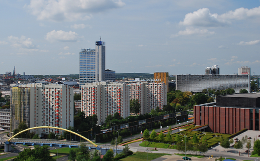 Panorama Katowic z dawnej wiey szybu KWK Katowice