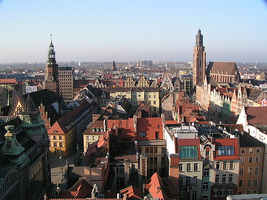 widok na Rynek z Mostku Pokutnic , Koci Marii Magdaleny