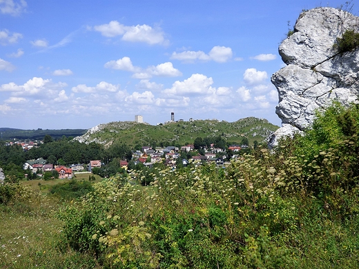 Widok ze wzgrza Lipwki na g. Zamkow nad Olsztynem.