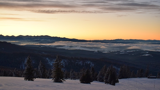 Tatry widok z Rysianki  wschd soca