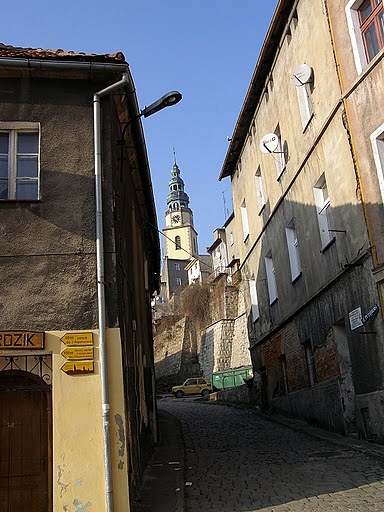 Fragment starego miasta. Bystrzyca Kodzka