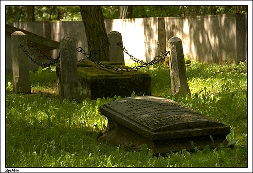 ychlin - cmentarz parafii ewangelicko - reformowanej znajdujacy si za wsi - stare nagrobki
