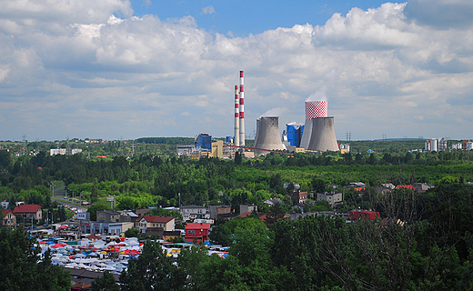 Widok z baszty zamku w Bedzinie na EC agisza.