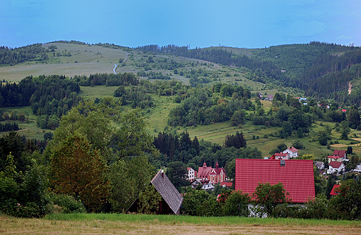 Widok na Zwardo i koci Nawiedzenia Najswitszej Marii Panny