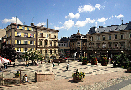 Bielsko-Biaa. Widok na Plac Chrobrego spod zamku Sukowskich.