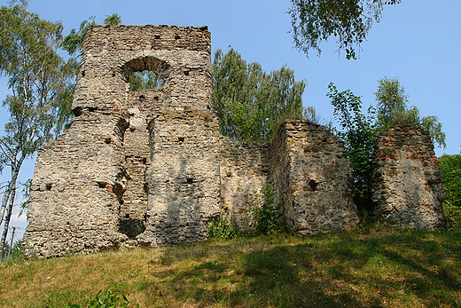 Ruiny zboru protestanckiego. pczyna Wola