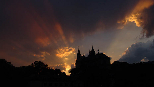 Lublin - zachd soca nad Archikatedr