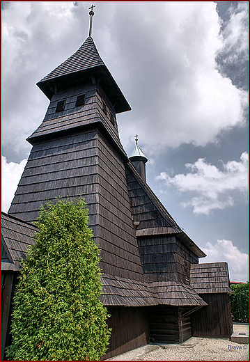 Kosćiół w Palowicach - widok na wieże