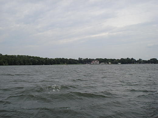 Jezioro Niegocin widok na brzeg.