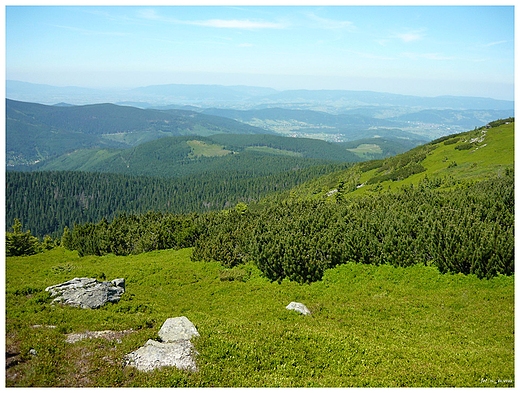 Widok ze szczytu Pilsko, Beskid ywiecki.