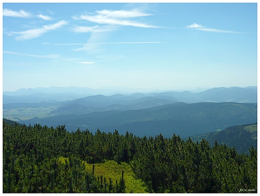 Widok ze szczytu Pilsko, Beskid ywiecki.