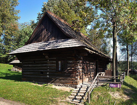 Grnoslski Park Etnograficzny. XIX w. chaupa bezrolnego chopa z Jasienicy.