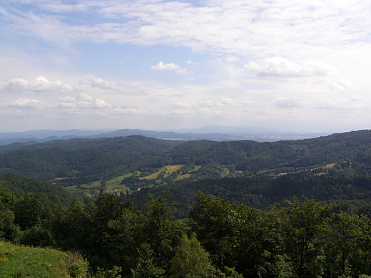 Panorama Gór Bardzkich z twierdzy w Srebrnej Górze.