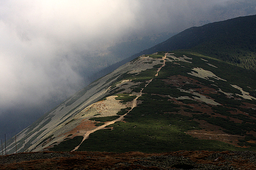 Karkonosze, widok ze nieki na Sowi Przecz