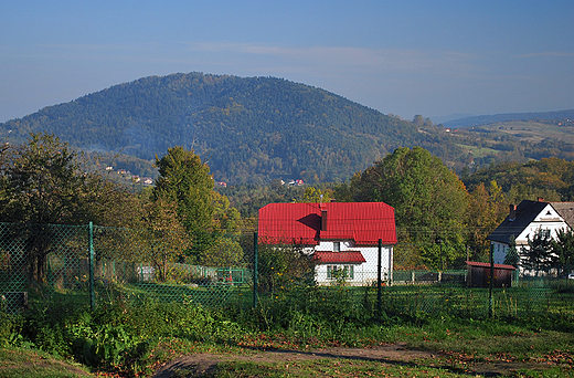 Kalwaria Zebrzydowska. Panorama Beskidu Makowskiego spod klasztoru OO. Bernardynw.