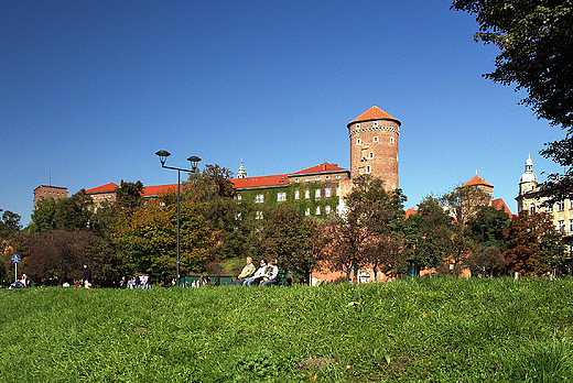 Wawel widziany z Bulwaru Czerwieskiego.