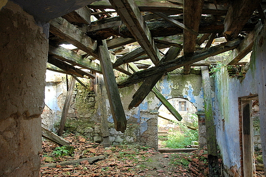 Nowy Korczyn - belkowanie stropu synagogi