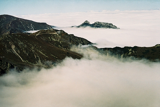 Widok z Kocielca na Kasprowy, Kop i Giewont...