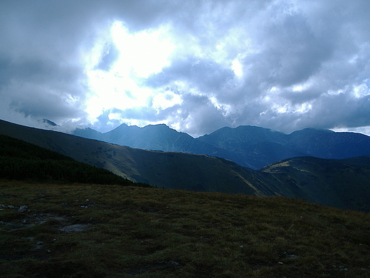 Widok spod Rakonia. Tatry Zachodnie