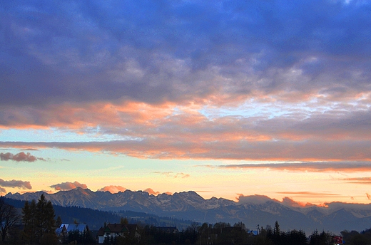 Podhale,widok na Tatry