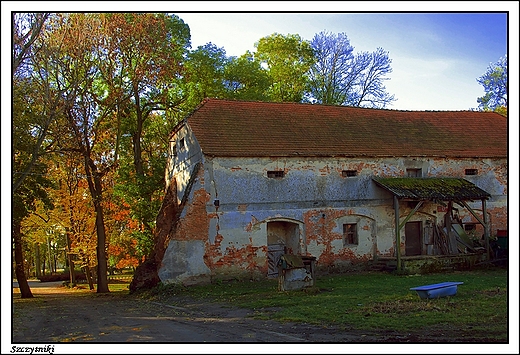 Szczytniki - spichlerz z XIX wieku znajdujcy si obok dworu