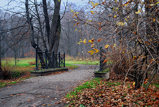 Park zamkowy jesieni.
