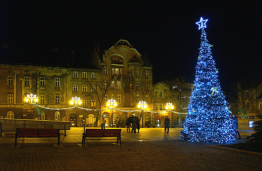 Bielsko-Biaa noc. Rynek.