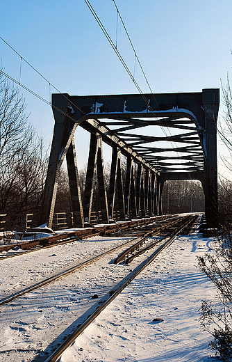 Most kolejowy nad Wis w okolicach Pszczyny.
