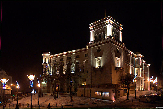 Zamek Sukowskich w  Bielsku Biaej noc