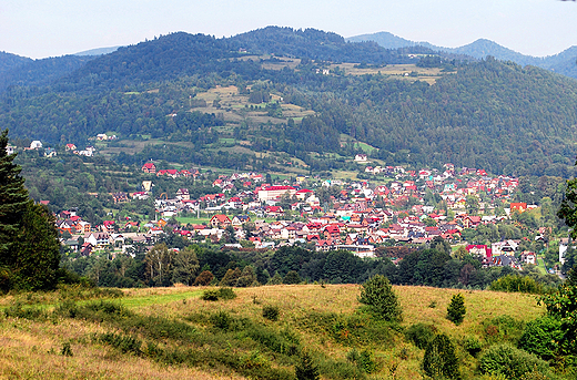 Panorama Szczawnicy z drogi na Sokolic.
