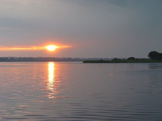 Mazury - zachd soca nad jeziorami