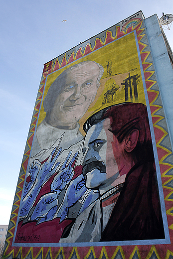 Murale na Zaspie - Jan Pawe II i Lech Wasa